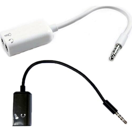 10pcs/lot 3.5mm Jack Male to Female Headphone Stereo Earphone Audio Splitter to Micrphone Adapter Cable For Phone 6 5S 4S