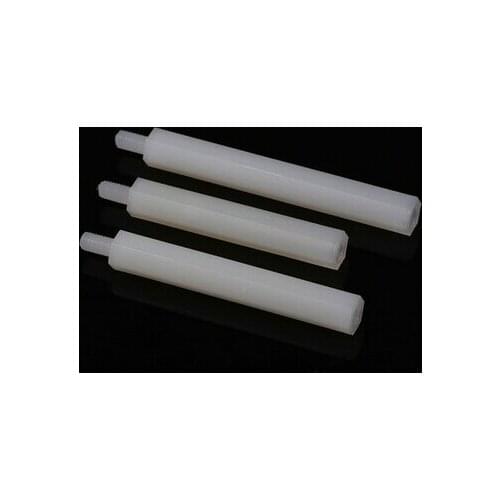 100pcs M4*12+6 mm Hexagon nylon column Single head isolation column support interval column Nylon plastic sticks