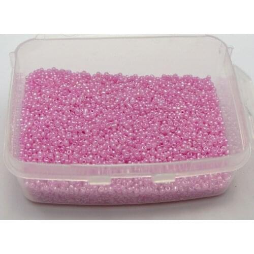 10000 Ceylon Hot Pink Glass Seed Beads 1.5mm (12/0) + Storage Box