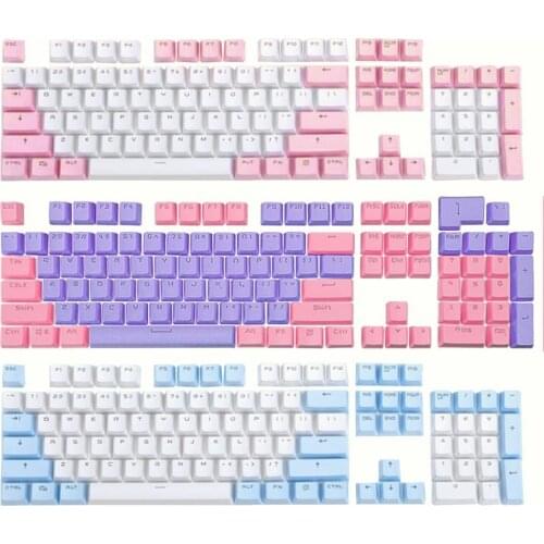 104Pcs Dual Colors Backlight Keycaps Replacement Kit for Mechanical Keyboard
