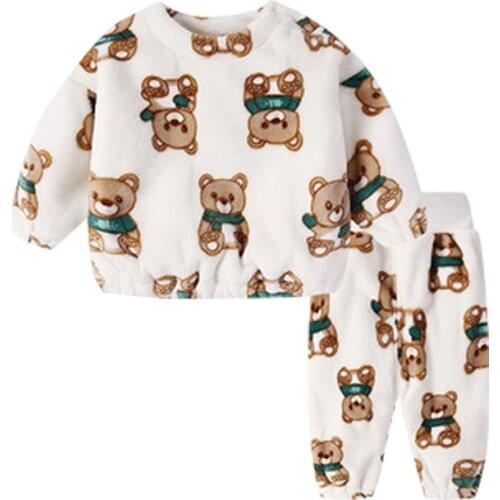 2021 Fashion Baby Girl Cothes Girls Clothing Sets Winter Sleepwear Pajama Sets Children Pajama Christmas Pajamas For Children