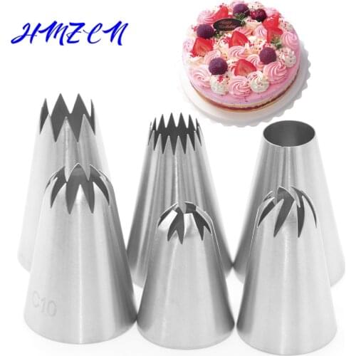6pcs Tulip Rose Flower Cake Nozzles Confectionery Russian Pastry Nozzle For Cream Icing Piping Nozzles Cake Decoration Tips