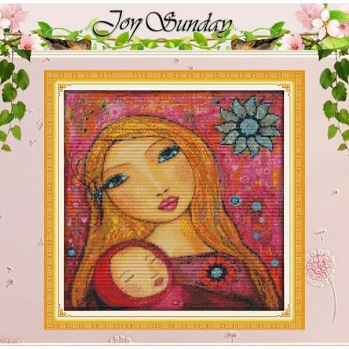 Watercolor Painting of Mother and Daughter Counted Cross Stitch 11 14CT Cross Stitch Sets Chinese Cross-stitch Kits Embroidery