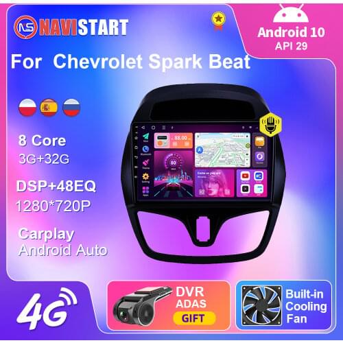 For Chevrolet Spark Beat 2015-2020 Car 4G WIFI Carplay Android Auto Radio Multimedia Video Player Navigation GPS Android DVD