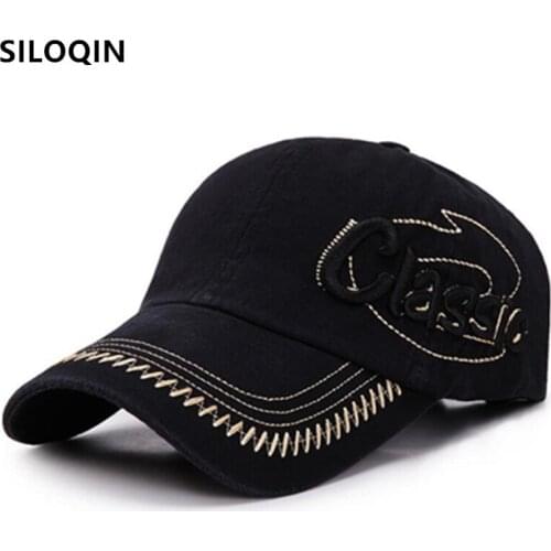 SILOQIN mens brands bone cap Autumn new embroidery baseball caps for men casual fashion sports cap adjustable size snapback hat
