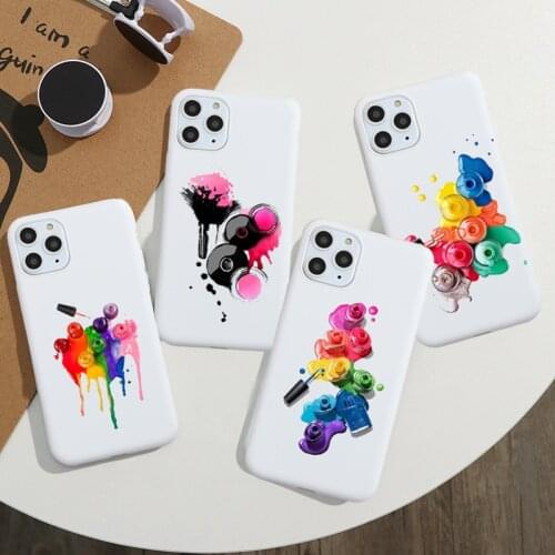 JAMULAR 3D Finger Nail Paint Color Printed Phone Case For iPhone SE 2020 7 11 Pro XS MAX XR X 8 6Plus Soft Silicone Cover Fundas