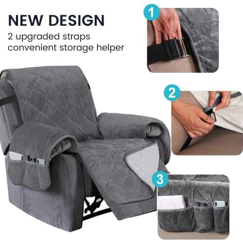 Recliner Chair Cover Sofa Couch Covers Pet Dog Kids Sofa Mat For Living Room Furniture Protector Sofa Covers + Pocket