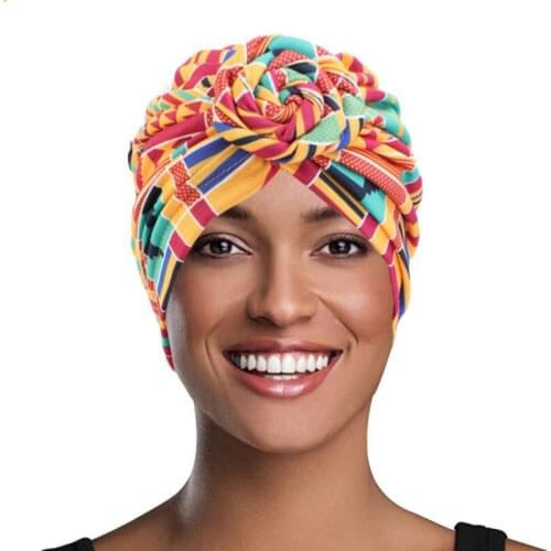 Boho Print Lady Turban Hat Fashion Muslim Women Hijab Scarf Indian Hat Head Wrap Cap Hat Hair Cover Headband Inner Hijab Caps