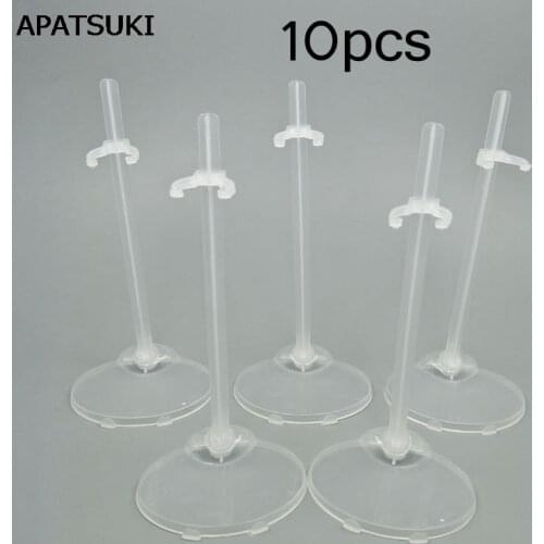 10pcs/lot Transparent Clear Color Dolls Toy Stand Support for Barbie Dolls Girls Prop Up Mannequin Model Display Holder