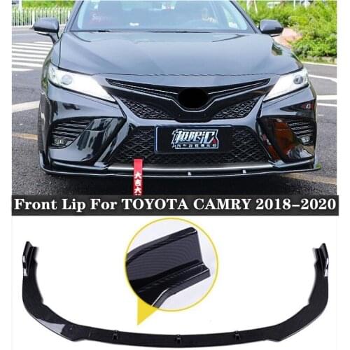 For TOYOTA CAMRY 2018 2019 2020 High Quality ABS black & Carbon Fiber Front Lip Protector Cover