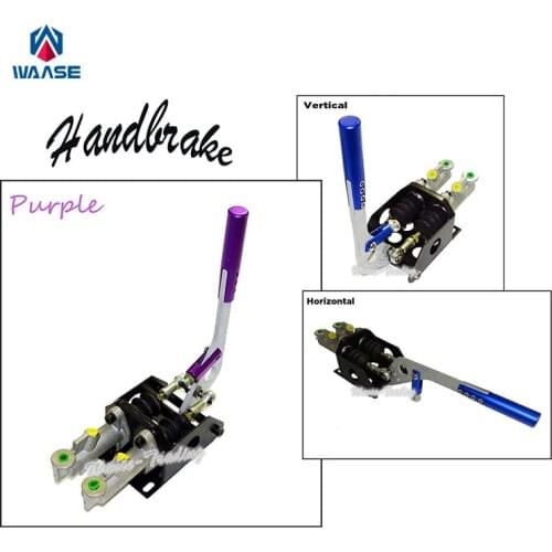 Twin Dual Master Cylinder Hydraulic Handbrake Drift E-Brake Parking Emergency Brake Lever Vertical / Horizontal Universal Purple