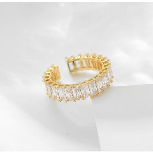 European and American Temperament Elegant Simple Zircon Gold Rings Korean Girls Fashion Jewelry Goth Accessories For Woman 2021