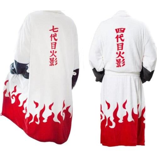 4th 7th Akatsuki Robe Anime Robe Cosplay Bathrobe Fleece Warm Nightgown Robe Men Winter Sleepwear Christmas Gift