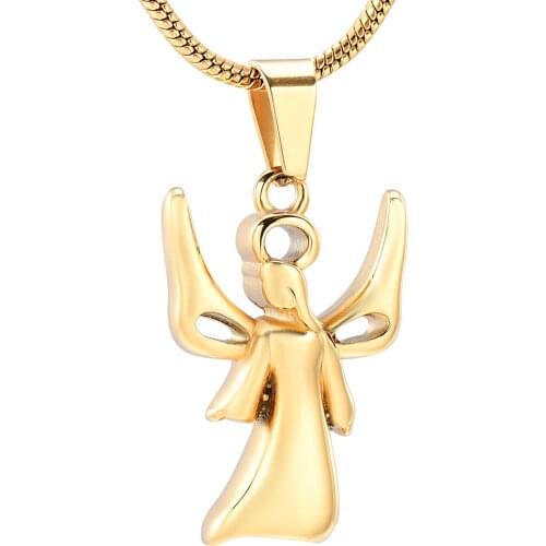 IJD9948 little Angel Fairy Cremation ashes necklace Stainless Steel Keepsake Memorial Urn Necklace for Women