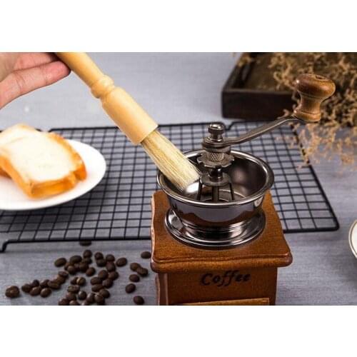 Coffee Grinder special cleaning brushes Wood handle smooth with cleaning Brushes