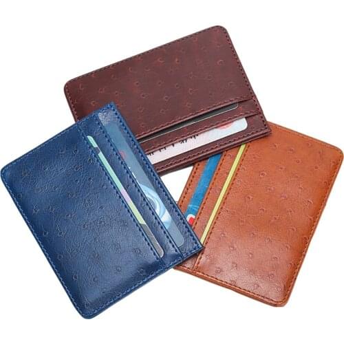 Fashion Id Credit Business Bank Card Holder Pu Small Coin Purse Women Men Slim Wallet Solid Color Money Bags Clips