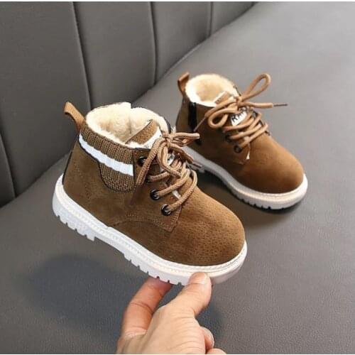 Boys Short Boots Girls British Single Boots 2021 New Rubber Boots Children Leather Short Boots Baby Martin Boots Waterproof