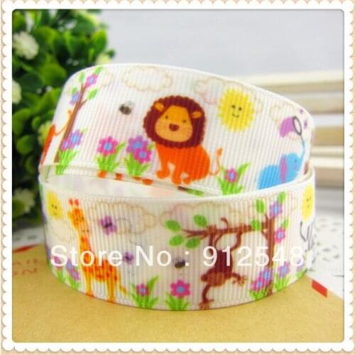 7/8'' Animal World Printed grosgrain ribbon, clothing accessories,DIY handmade clothing materials Materials,WM12843