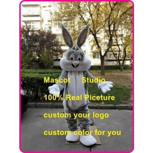 Grey Bunny Mascot Costume Cosplay Party Game Animal Fancy Dress Outfit Advertising Halloween Adults Character Parade Suit 2019