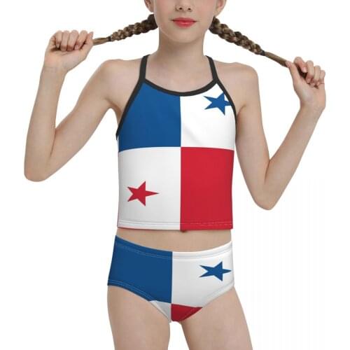 Country swimming suit for Children young Girls Print Panama Flag(1) Biquini 2021 Wholesale Brand Girl Swimming Suit