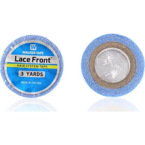 1cm 3Yards Walker Tape Blue Double Sided Adhesive Lace Front Support Tapes Water Proof Tape for Wigs Pieces Hair Extension