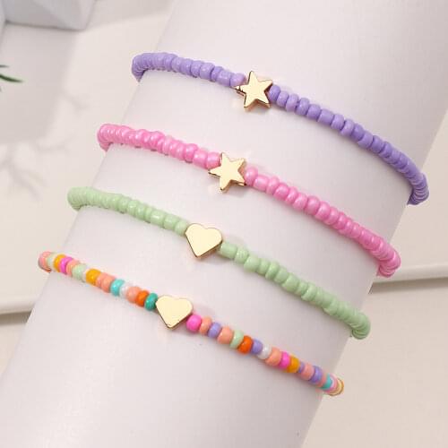 New Bohemian Color Multilayer Anklet Women Mixed Star Moon Cactus Lock Pendant Summer Beach Casual Jewelry Friendship Gift