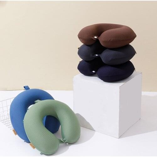 Soft U Shaped Slow Rebound Memory Foam Travel Neck Pillow for Office Flight Cotton Head Rest Cushion