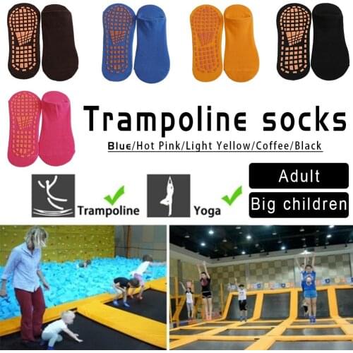 Anti-skid Socks Floor Socks Trampoline Socks Indoor Activities Socks Cotton Socks for Kids Women Men Short Socks