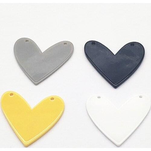 New Arrival! 33x36mm 100pcs Acrylic Heart Charm for Handmade Necklace/Earring DIY Parts,Jewelry Accessories Findings & Component