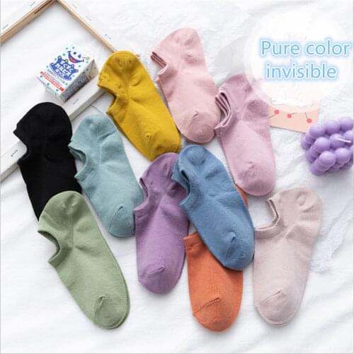 New Summer Thin Boat Socks Female Japanese Socks Solid Color Candy Socks Trend Cute Girl Cotton Socks Shallow Mouth Short Socks