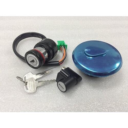 New motorcycle GN125 electric ignition switch lock set electric power door lock with fuel tank cap cover for suzuki 125cc GN 125