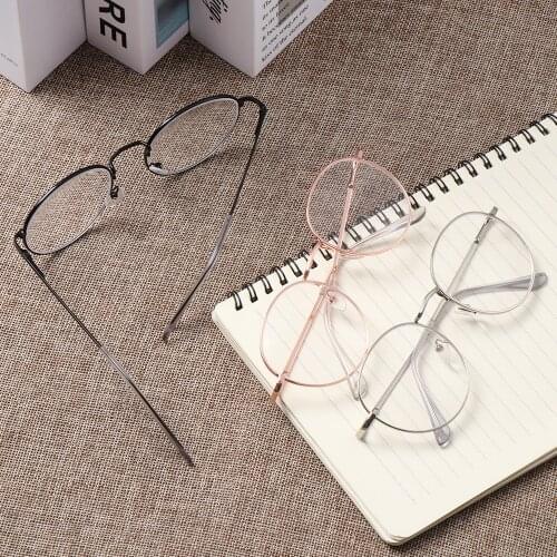 -1.00~-4.0 Diopter Vintage Metal Round Myopia Glasses Vision Care Ultra Light Resin Women Men New Fashion Flexible Reading Glass