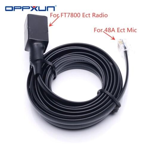 OPPXUN 3m/9.8ft 6-Pin Removable Separation Hand Microphone Extension Cords for Yaesu Radio FT7800, FT7900, FT8800, FT8900