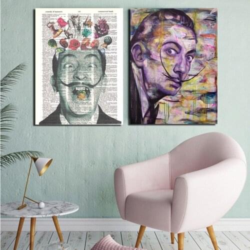 Salvadores Dalies Portrait Canvas Prints Picture Modular Paintings For Living Room Poster On The Wall Home Decor