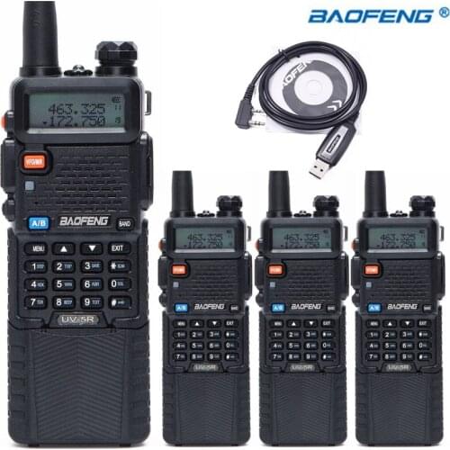 4PCS Baofeng UV-5R 3800 Walkie Talkie 5W Dual Band UHF 400-520MHz VHF 136-174MHz Two Way Radio portable Walkie Talkie CB radio