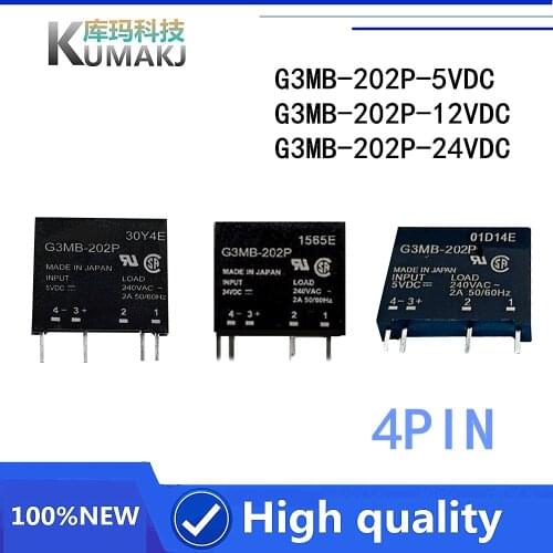 5PCS/LOT New Relay G3MB-202P G3MB-202P-5VDC G3MB-202P-12VDC 24VDC G3MB 202P 5V 12V 24V Small Solid State Relay 2A/240VAC