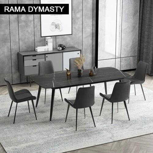 Modern design dining table minimalist creative dining table 6/8 person rectangular dining table