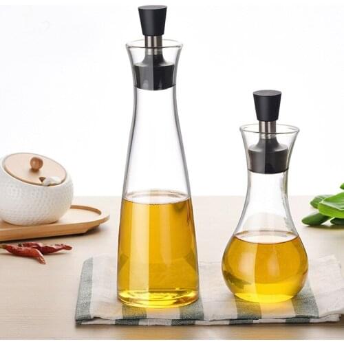 Glass Seasoning Bottle Kitchen Creative Soy Sauce Pot With Cover Vinegar Oil Stainless Steel