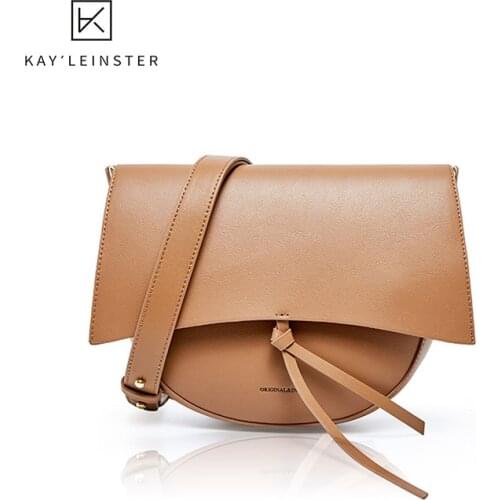 New Tide Soft Cowhide Solid Shoulder Bags Wide Shoulder Strap Small Shell Bag Semicircular Retro Saddle Bags Women Cross Body