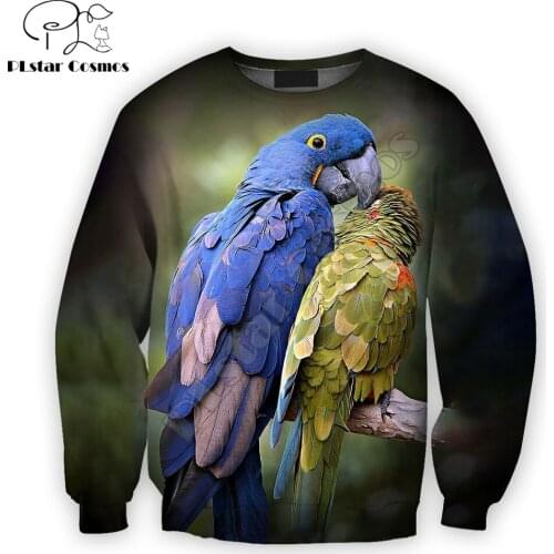 Animal Love Parrot 3D All Over Printed Mens autumn Sweatshirt Harajuku Unisex Casual Pullover Streetwear Tracksuits DK240