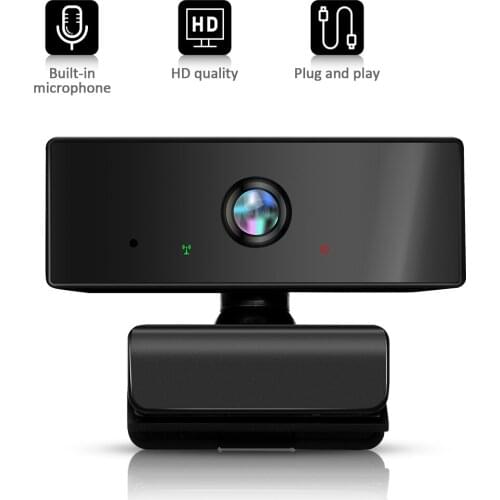 Full HD 1080P Webcam USB Pc Computer Web Camera with Built-In Microphone Driver-free Video Webcam Black for Youtube PC Laptop