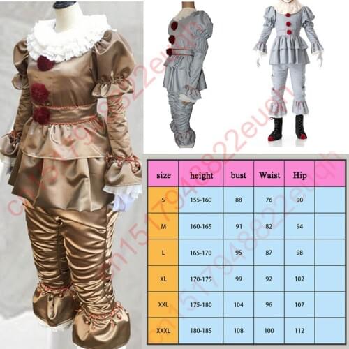 Adult Men Halloween Stephen Kings It Costumes for Women Clown Joker Pennywise Cosplay Carnival Purim Masquerade party Dresses