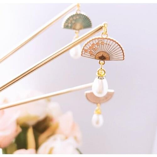 Imitation Pearl Metal Hair Sticks Hairpins Clips Simple Chinese Long Tassels Hair Forks Wedding Bride Hair Accessories Jewelry