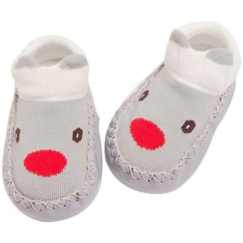 1 Pair Fashion Baby Socks Cartoon Animals Soles Infant Newborn Autumn Winter Children Floor Socks Shoes Anti Slip Soft Sole Sock
