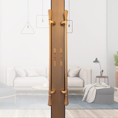 1pair Framed glass door handle Aluminum alloy gate pulls Store office hotel long handles Home decoration wooden door accessories