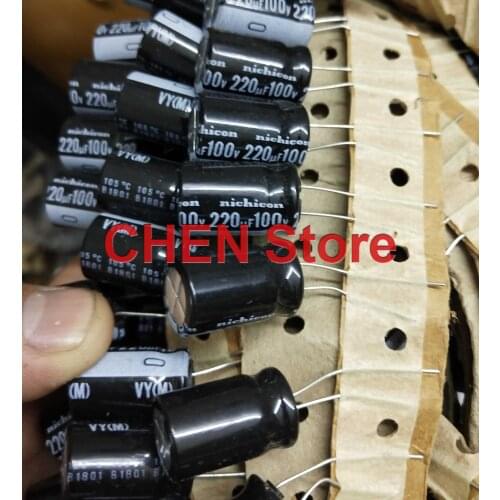 20PCS/50PCS NICHICON VY 100V220UF 12.5X20MM Aluminum Electrolytic Capacitor vy 220uF/100v Small Volume 220uf 100v