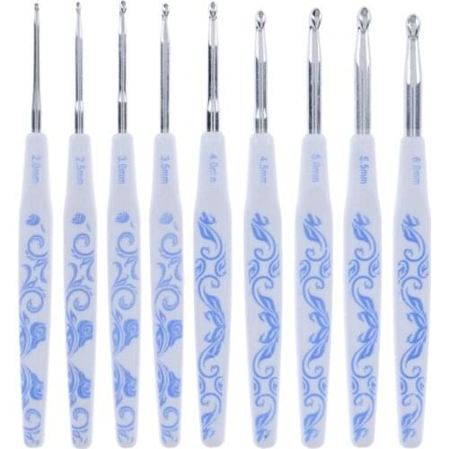 9pcs 2-6mm Crochet Hooks Kit Scarf Knitting Needle Sweater Weave Craft Gift Crochet Hooks knitting tools Sewing Needles