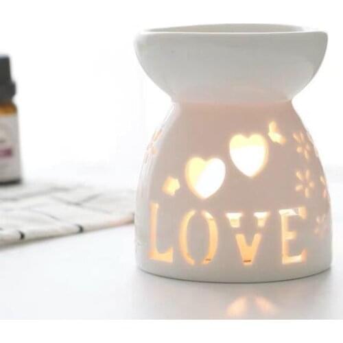 Incense Burner Delicate Ceramic Fragrance Lamp Fashion Hollowed Out Aroma Stove Candle Oil Furnace Home Decor Wholesale SN1351