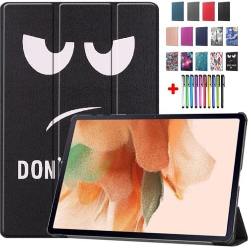 Flip Tablet For Samsung Tab S7 Case Tablet Fold Shockproof Shell For Samsung Tab S7 Plus Case Coque Tab S7 FE 12.4 2021 Cover