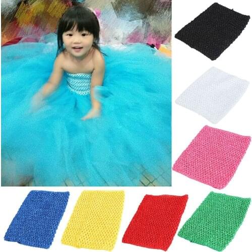 9 Inch Polyester Crochet Tube Top Elastic Waistband Headband for Children Girls Tutu Skirt 3Colors Clothing Making Accessory